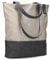 Zwei Damen Shopper JANA J145 Tote Bag 10 Liter, Bicolor Einkaufstasche im Canvas-Stil, weiches Kunstleder, Laptopfach, Schlüsselband, Reißverschluss-Fach, zusätzlicher langer Umhängegurt (velours-ash)