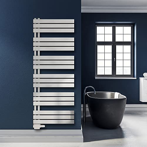 SHV Badheizkörper Aquarius mit Seitenanschluss in Weiß - 600 x 1640 mm | Heizkörper für Badezimmer, Handtuchhalter für Wand im Bad, Handtuchheizkörper, hochwertiger Handtuchtrockner