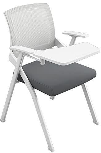Chaises Pliantes Chaises Empilables Chaises De Bureau avec Tablette Chaises De Formation Blanches Chaises De Salle De Conférence Portant Environ 50 Kg (Color : Grey (A), S : 50 * 57 * 82cm)