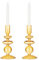 Navaris Set Candelabro de Cristal Naranja - 2 Candelabros Decorativos Modernos para Velas - para Decoracion de Centros de Mesa