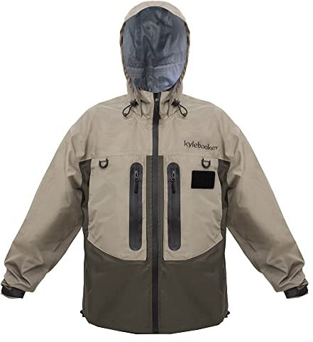 Kylebooker Fliegenfischen Waten Jacke Outdoor-Aktivitäten wasserdicht Wader Jacken für Männer und Frauen(XL,Grau)