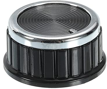 sourcing map Potentiometer Control Knob ABS Guitar Knob for 6mm D Type Shaft Electric Guitar Power Amplifiers Stereos,Bass Volume Tone 180 Degrees Rotary Knob Black Silver 1PCS
