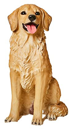 MBROS Hundestatue, Gartenornamente, für den Außenbereich, großer Hund, Gartenfigur, Dekorationen, Golden Retriever-Skulptur für Terrasse, Balkon, Rasen, I