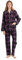 kolipajam Ensemble de pyjama en flanelle 100 % coton teint en fil - Pyjama confortable à manches longues pour l'hiver, carreaux violets et noirs, L