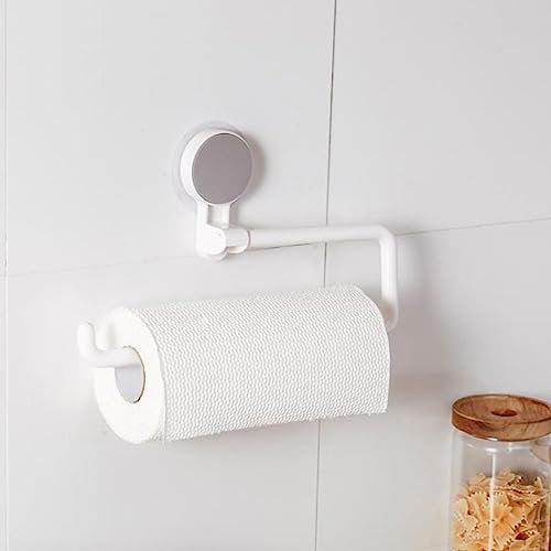 Kitchen Paper Roll Rack, Bathroom Towel Paper Roll Rack Suction Cup Kitchen Shelf Holder Stand 30.5 * 17cm