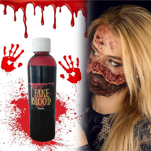 Faux Sang Halloween, Faux Sang Liquide, 60ml Faux Sang Liquide, Faux Sang Lavable, Sang Artificiel, Fake Blood pour Halloween, Fête de Thème, Carnaval, Effets Spéciaux, Sang de Scène