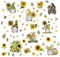 craspire 8 Blatt 8 Stile Sonnenblumen-Fensteraufkleber, Frühlingswichtel-Aufkleber, Fensteraufkleber, Selbstklebende Wanddekorationsaufkleber Für Weihnachten, Klassenzimmer, Schlafzimmer, Wohnzimmer