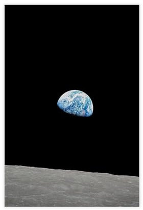 Earthrise during Apollo 8, NASA Remastered Scifi Wall Decor, Space Launch Canvas Poster Bedroom Decor Sports Landscape Office Room Decor Gift Unframe-style 12x18inch(30x45cm)