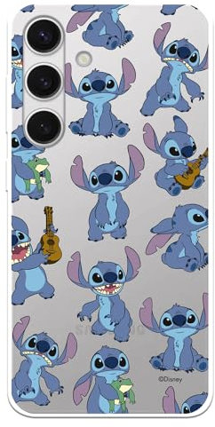 Schutzhülle für Samsung Galaxy S24, offizielles Lizenzprodukt von Lilo & Stitch Patron, transparent, zum Schutz Ihres Handys, flexible Silikonhülle mit offizieller Disney-Lizenz