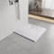 Heilmetz Plato de Ducha 80x80x2,6cm de Cristal Efecto Piedra-ReSine SMC Con Desagüe Incluido, Para Mamparas de Ducha, Blanco