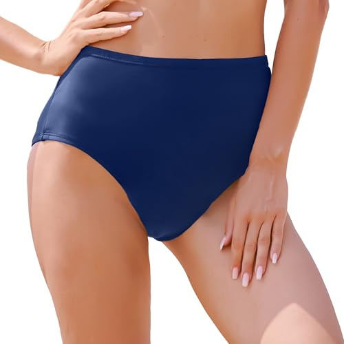 feitycom Period Swimwear-Menstrual Swimsuit Bikini Bottoms-High Waisted Leakproof Swim Bottoms for Teens Girls and Women