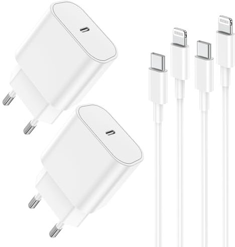 2Pack Cable Chargeur iPhone Rapide Original 13 14,2m Cable USB c vers Lightning et 20W USB C Adaptateur Secteur avec Type C Câble pour Apple iPhone 14 Pro Max/14 Plus/13/12 Mini/11/SE/iPad
