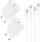 2Pack Cable Chargeur iPhone Rapide Original 13 14,2m Cable USB c vers Lightning et 20W USB C Adaptateur Secteur avec Type C Câble pour Apple iPhone 14 Pro Max/14 Plus/13/12 Mini/11/SE/iPad