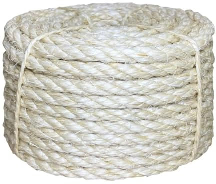 ShGaxin SPU:155022 Corde 100 % sisal 10 mm 25 m, rouleau en osier, corde décorative, pour tricoter des crochets, des bobines de fil, un panier de corde - SPU:155022