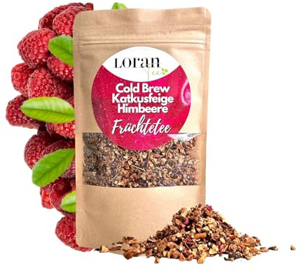 LORAN - Cold Brew Früchtetee Himbeere & Kaktusfeige, Premium Qualität, 100 g, kalt aufgießen, Eistee zum selber machen, fruchtig, Standbodenbeutel mit Zippverschluss