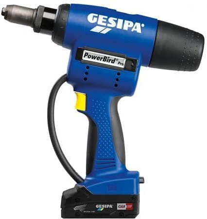 Gesipa PowerBird Pro Gold Edition CAS mit Andrückauslösung, Setzkraft 20.000 N, Blindniete bis Ø 6,4 mm aller Werkstoffe und bis Ø 8 mm Alu, Nietgerät 1680296