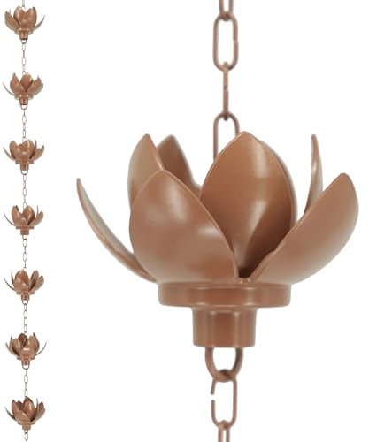 DFTDFYXYChaîne De Pluie Attrape-Pluie De Jardin Chaîne De Pluie en Aluminium Système De Capteur De Pluie Drainage Efficace Chaînes De Pluie Décoratives pour Toits Et Abris De Jardin,2m(6.5ft)