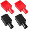 4 Stück Batteriepolabdeckung, Auto Batterie Polabdeckung Batterie Abdeckung Polabdeckung PVC Gummi Batterie Klemmenabdeckung Positiv Und Negativ Für Auto Elektrofahrräde (Rot+schwarz)