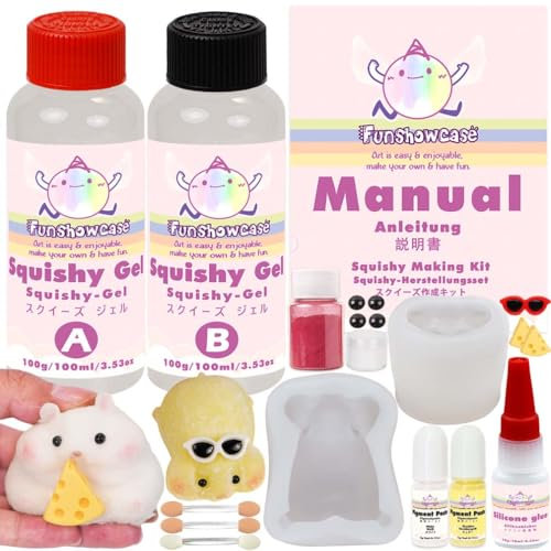 FUNSHOWCASE Squishy Bastelset Flüssigsilikon 2 Hamster Silikonformen Taba Fufu Squishy Maker