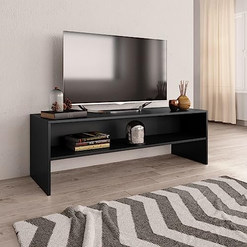 AJJHUUKI Mueble para TV de exterior, color negro, 120 x 40 x 40 cm, muebles de madera