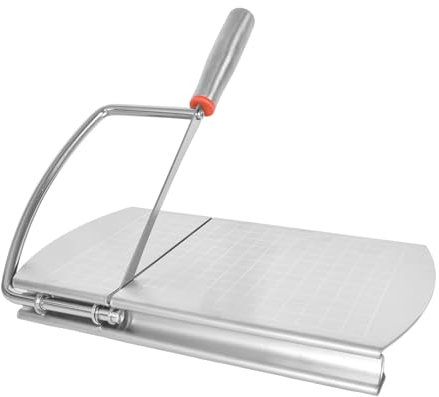 Edelstahl Käsehobel Butterschneider, Mehrzweck-Käseschneider mit Klingen, Käsehobelbrett aus Edelstahl mit Skala, Cheese-Slicer, Cheese-Cutter, für Blockkäse, Butter, Gemüse, Wurst, Kräuter, Brot