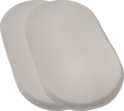Erwin Müller Baby-Spannbettlaken Murnau 2er-Pack Single-Jersey - Silber Größe 40x70 cm oval - hautfreundlich, atmungsaktiv, bügelfrei, strapazierstark