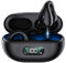 Bone Conduction Headphones, Wireless Headphones ,Clip On Bluetooth 5.3 Ear Buds, Open Ear Headphones Waterproof Noise Cancelling Built-in Mic HIFI Sound Earphones with LED Display Charging Case(Black)