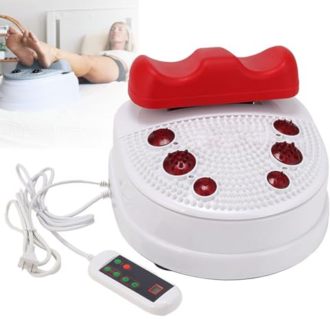 Oiyekntd Foot Massager Machine Smart Foot Physiotherapy Massage, Rocking Physiotherapy Chi Massage Foot Leg Massager for Blood Circulation Chi Machine Relieve Fatigue,Red