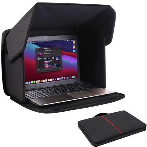 Yumt Laptop Sun Shade,Laptop Sun Glare Shield Privacy Screen Hood Computer Sunshade Bag for Working Outside Outdoor Foldable Computer Shield Cover Outside 12-14''(Patent Pending)