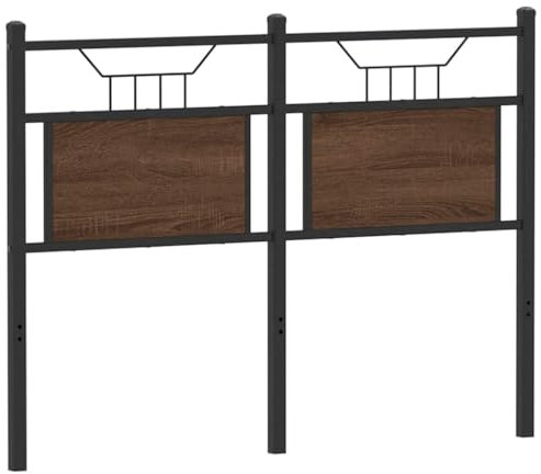 vidaXL Tête de lit chêne Marron 120 cm Bois d'ingénierie et Acier, Panneau de tête, tête de lit pour lit Double, tête de lit Double