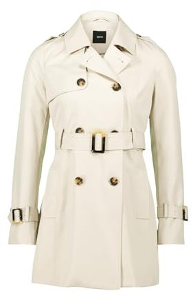 zero Damen Trenchcoat mit Bindegürtel 38, French Oak