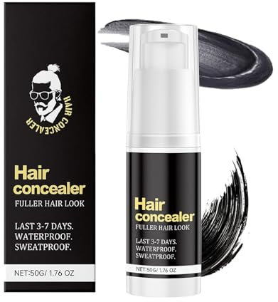 Qixfyze Hairfillup Hair Concealer Schwarz, Hair Fill Up Haar Concealer Männer, Wasserfest Haare Auffüllen Temporärer Grau Concealer Spray, Schweißfester Ansatz-Abdeckung(1PACK)
