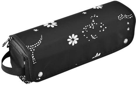 Foiosoh Bolsa de viaje para herramientas de pelo caliente con alfombrilla extraíble resistente al calor, funda de transporte portátil para alisadores, rizadores, secador de pelo, lindos dinosaurios en