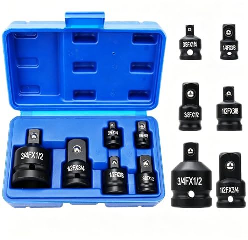 Fomiat Impact Socket Adaptor Set, Socket Wrench Adapters, 6 Pcs Reducer Adapter for Converter Socket Set 1/4 3/8 1/2 3/4