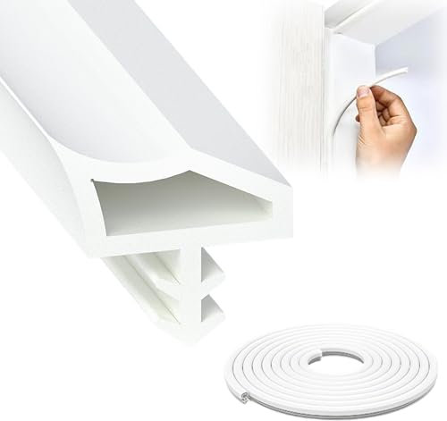10M Guarnizione Porta Interna in PVC: Guarnizioni Porte 1pcs per Resistenza All'Umidità Isolamento Acustico (Bianco)