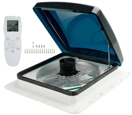Naturalpowev Belüftung für Wohnmobil, RV Dachventilator 40x40cm Dachlüfter Reversibler Abluftventilator mit 10 Geschwindigkeitsstufen, für RV, Wohnmobil und Wohnwagen