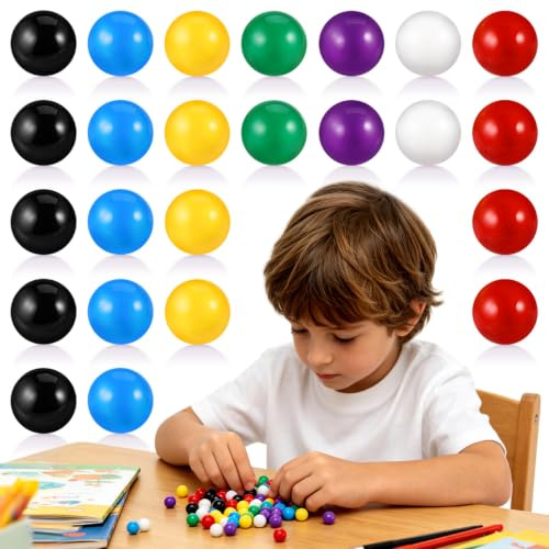 ABOOFAN 70 Boules Plastiques ColoréEs Solides 10Mm pour Jeux ÉDucatifs MathéMatiques Petites Billes De Comptage Et Probabilité Accessoires pour Dames Chinoises