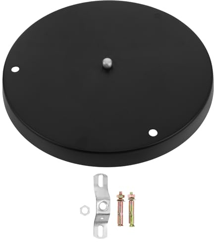 Cabilock Deckenbaldachin Lampenbaldachin Metall, 3-Loch Runde Deckenrosette Ø 28cm mit Schrauben, Decke Lampenschirm für Hängeleuchte Esszimmer, Schwarze