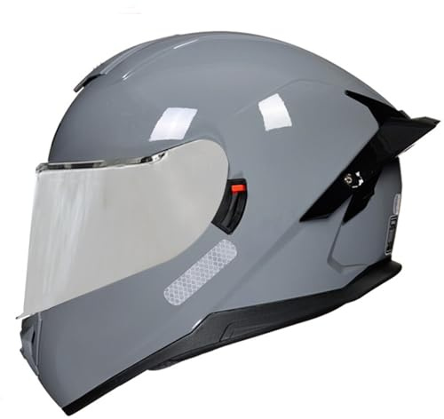 Casco Moto Integrale Retrò Caschi Integrali Per Moto Strada Casco Vintage Integrali Racer Approvato DOTECE Uomini Adulti Donne Con Visiera Casco Cross E Off-Road Integrato F,M:57-58CM