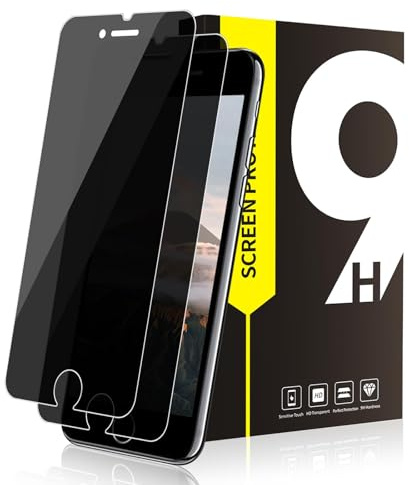 Bodyguard 2 Stück Privacy Schutzfolie für iPhone 6/6s/7/8/SE 2020 Blickschutzfolie, 9H Härte Anti-Kratzer Anti-Spy Privacy iPhone SE 2020 Displayschutz, 2.5D Rand Bestnote Schutz iPhone 8 Sichtschutz
