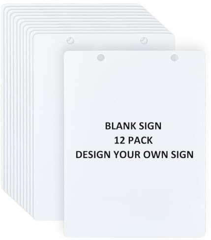 SUPERFINDINGS 12Pcs Sign Blanks White 8.3x5.8 Inch/21x14.8cm Matte Double-Sided Blank Plastic Sign White Craft Panel For Garage Sale Painting Vinyl Street Parking Lot Use