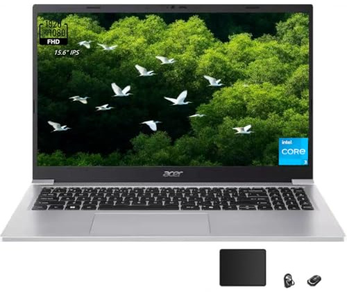 acer Aspire Lite 15 Laptop, 15,6 Zoll FHD(1920 x 1080) IPS-Display, Intel 3 Series 1-N350, 8-Core, Intel Graphics, 8GB Onboard, 256GB PCIe SSD, Windows 11 Home im S-Modus, Light Silver, TWE