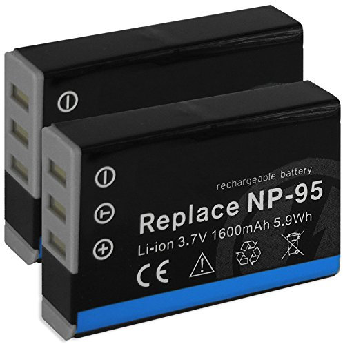 2X Batterie Compatible avec Fuji NP-95 / Compatible avec Fujifilm Finepix Real3D W1, X30, X70, X100(S/T), X-S1... / Compatible avec Ricoh GXR... Voir descriptif