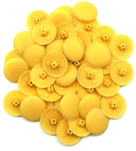 Snap-On Bifix Cover Caps to Use with Phillips Ph2 & Pozidrive Pz2 Pozi Screws - Pack of 50 Biffix Covers : Yellow