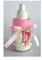 6 biberons roses PVC transparent - Hauteur 8.5 cm x 4.5 cm de diamètre