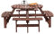 BIRCHTREE Garden Patio 8 Seater Wooden Pub Bench Round Picnic Table Outdoor Indoor Home Park furniture Brown New