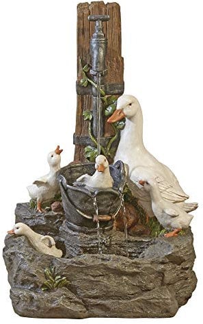 Serenity Duck Water Feature Fountain for Outdoor Garden, Lawn, Patio & Decking (Height - 59cm)