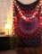 RAJRANG BRINGING RAJASTHAN TO YOU Mandala Tapisserie für das Schlafzimmer Boho Baumwolle Indische Hippie-Pfauen-Wandkunst ästhetische indische Wandteppiche 213 x 137 Pink Lila