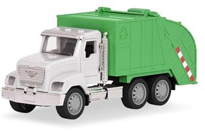 Driven by Battat – Müllauto Spielzeug für Kinder – 19 cm LKW Spielzeug – Lichter & Geräusche – Realistische bewegliche Teile – Für Kinder ab 3 Jahren – Micro Müllabfuhr