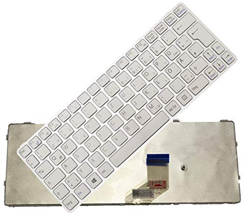 Bucom Tastatur für Sony Vaio SVE11 SVE1111 SVE 1112 SVE11125CC SVE11115ECB QWERTZ DE Keyboard Weiss